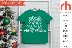 mooey christmas svg, xmas highland cow svg, farm christmas svg, cow garland svg, christmas scene svg, xmas window decor, window cling svg, christmas card svg, christmas ornament svg, farm decoration svg, farmhouse design dxf, winter theme svg