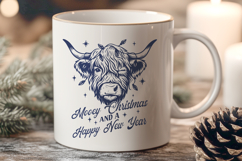 Mooey Christmas and a Happy New Year SVG | Highland Cow PNG Product Image 3