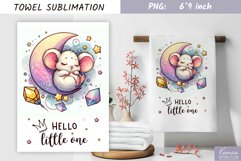 Hello Little One|Nursery Watercolor Towel Sublimation Product Image 1
