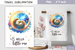 Hello Little One|Nursery Watercolor Towel Sublimation Product Image 1
