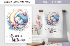 Hello Little One|Nursery Watercolor Towel Sublimation Product Image 1