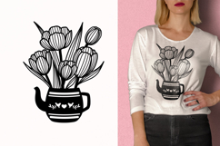 Flower wall decor svg / Tulip Flowers Bouquet Png Product Image 3