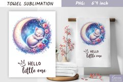 Hello Little One|Nursery Watercolor Towel Sublimation Product Image 1