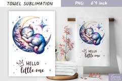 Hello Little One|Nursery Watercolor Towel Sublimation Product Image 1