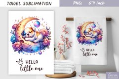Hello Little One|Nursery Watercolor Towel Sublimation Product Image 1