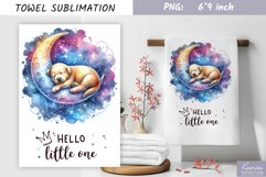 Hello Little One|Nursery Watercolor Towel Sublimation Product Image 1