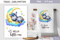 Hello Little One|Nursery Watercolor Towel Sublimation Product Image 1