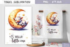 Hello Little One|Nursery Watercolor Towel Sublimation Product Image 1