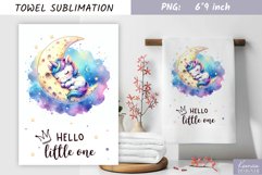 Hello Little One|Nursery Watercolor Towel Sublimation Product Image 1