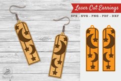 Moon and Star Laser Cut Earrings SVG Product Image 1