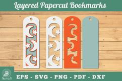 Moon and Stars 3D Papercut Bookmarks SVG Product Image 1