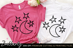 Star and Crescent SVG Cut File Stars Moon Illustration SVG Product Image 2