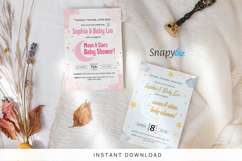 Editable Over the Moon Baby Shower Invitation Canva Template Product Image 10