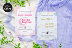 Editable Over the Moon Baby Shower Invitation Canva Template Product Image 1