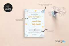 Editable Over the Moon Baby Shower Invitation Canva Template Product Image 6
