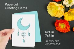 Moon Dream Catcher Greeting Cards SVG Paper Cut Templates