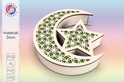 Floral Eid Box SVG, Crescent Moon Gift Box, Ramadan Laser Product Image 1