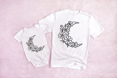Moon Flowers Wreath Flower Graphic Clipart PNG Product Image 3