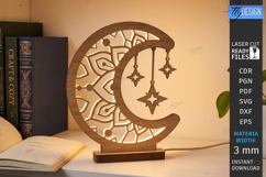Crescent Moon Nightlight Lamp Laser Cut Bundle | Table Lamp Product Image 4