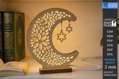 Crescent Moon Nightlight Lamp Laser Cut Bundle | Table Lamp Product Image 11