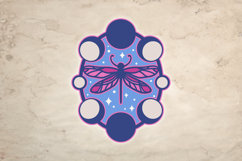 Moon Phases Dragonfly - 5 SVG layers Product Image 1