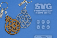 Moon Snowflake Bauble SVG Product Image 2