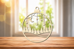 Moon &amp; Stars Forest Ornament Laser Cut SVG Product Image 1