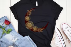 Moon With Sunflower Sublimation I Floral Moon Sublimation 