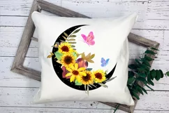 MOON WITH SUNFLOWERS SUBLIMATION DESIGN IDEA I SUNFLOWER MOON SUBLIMATION DESIGN