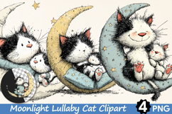 Moonlight Lullaby Cat Clipart Product Image 1