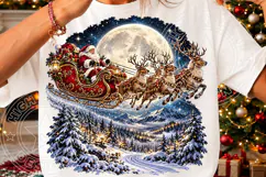 Moonlit Santa Sleigh & Reindeer PNG | Winter Wonderland Chri Product Image 3