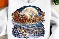 Moonlit Santa Sleigh & Reindeer PNG | Winter Wonderland Chri Product Image 4