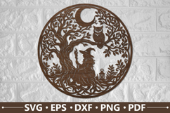 Moonlit Witch Owl Tree SVG Design Product Image 1