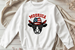 Moorica SVG PNG Funny Cow Patriotic Design 4th of July Farm Product Image 3