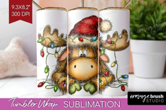 Moose Tangled In Christmas Lights Tumbler Wrap Funny Xmas Product Image 1