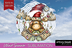 Moose Tangled In Christmas Lights Wind Spinner Sublimation Product Image 1