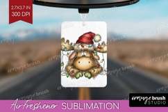Moose Tangled In Christmas Lights Air Freshener PNG Funny Product Image 1