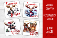 Funny christmas animals with deer antlers sublimation Product Image 1