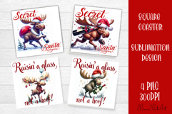 Funny christmas animals with deer antlers sublimation Product Image 1