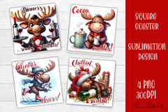Funny christmas animals with deer antlers sublimation Product Image 1