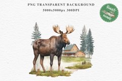 Moose Forest Animals Clipart PNG Scrapbooking Nursery Art Image Watercolor  Transparent Print invitation shirt designs sublimation kids printable digital watercolor Moose floral, scrapbooking clipart, sublimation nursery drawing, forest animals