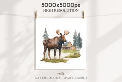 Moose Forest Animals Clipart PNG Scrapbooking Nursery Art Image Watercolor  Transparent Print invitation shirt designs sublimation kids printable digital watercolor Moose floral, scrapbooking clipart, sublimation nursery drawing, forest animals