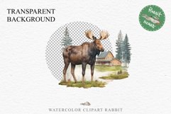 Moose Forest Animals Clipart PNG Scrapbooking Nursery Art Image Watercolor  Transparent Print invitation shirt designs sublimation kids printable digital watercolor Moose floral, scrapbooking clipart, sublimation nursery drawing, forest animals