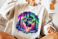 Moose Northern Lights PNG, Moose PNG, Nature Landscape PNG Product Image 3