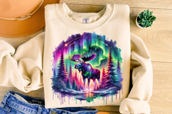 Moose Northern Lights PNG, Moose PNG, Nature Landscape PNG Product Image 1