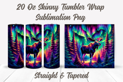 Moose Tumbler Wrap, Northern Lights Tumbler, Nature Tumbler Product Image 2