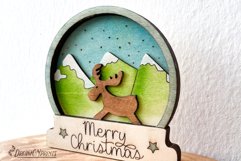 Snow globe with winter scene and a moose created for laser cutting machines. It would be great for Christmas decor and Christmas gifts.