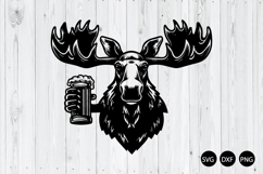 Moose Drinking Beer SVG, Drinking Moose SVG, Moose SVG Product Image 1
