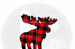 Buffalo Plaid Moose svg, Christmas svg Antlers Buck Product Image 3