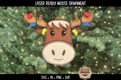 Moose Face Ornament Laser Ready SVG | Holiday Laser SVG Product Image 1